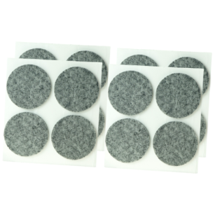 Grey adhesive felt under furniture, felt pads fi 40 (16 pcs.)