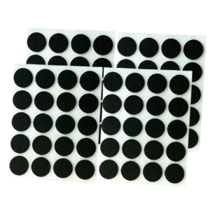 Black adhesive felt under furniture, felt pads fi 20 mm (80 pcs.)