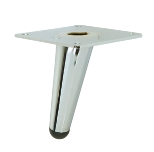 Metal inclined leg cone 10 cm, with mounting plate, chrome
