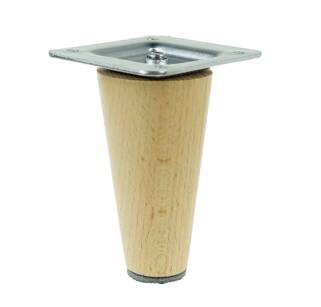 4 Inch, Natural varnished beech wooden furniture leg