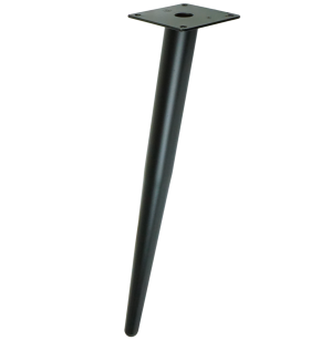 Metal inclined leg cone 45 cm with mounting plate, matte black
