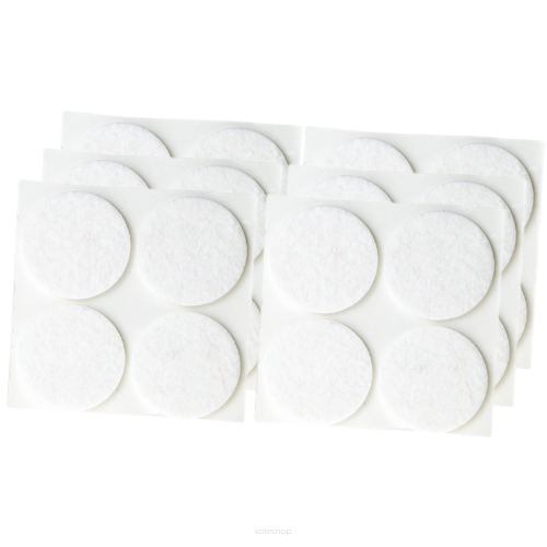 White adhesive felt under furniture, felt pads Ø 30 mm (100 pcs.)