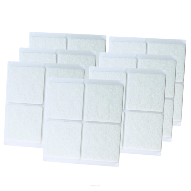 White adhesive felt under furniture, felt pads 40 x 40 mm (1000 pcs.)