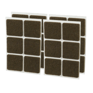 Brown adhesive felt under furniture, felt pads 35 x 35 mm (24 pcs.)