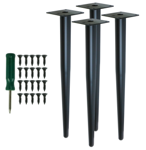Metal furniture legs 45 cm set with screws