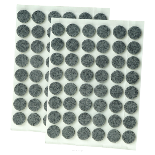 Grey adhesive felt under furniture, felt pads fi 12 mm (96 pcs.)