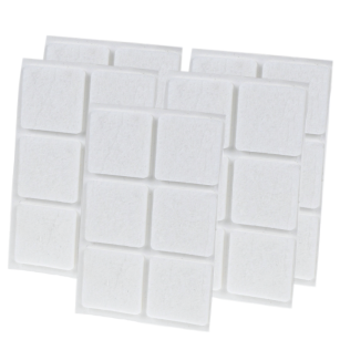 White adhesive felt under furniture, felt pads 35 x 35 mm (102 pcs.)