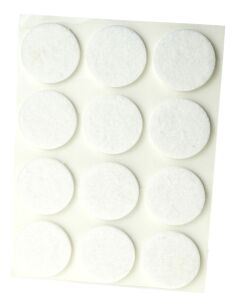 White adhesive felt under furniture, felt pads Ø 24 mm (12 pcs.)