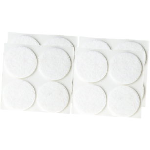 White adhesive felt under furniture, felt pads Ø 30 mm (16 pcs.)