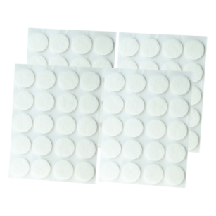 White adhesive felt under furniture, felt pads fi 20 mm (80 pcs.)