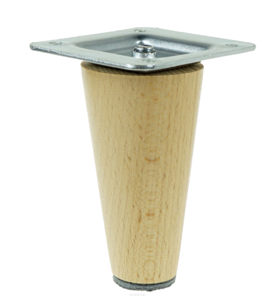 3 Inch, Natural varnished beech wooden furniture leg
