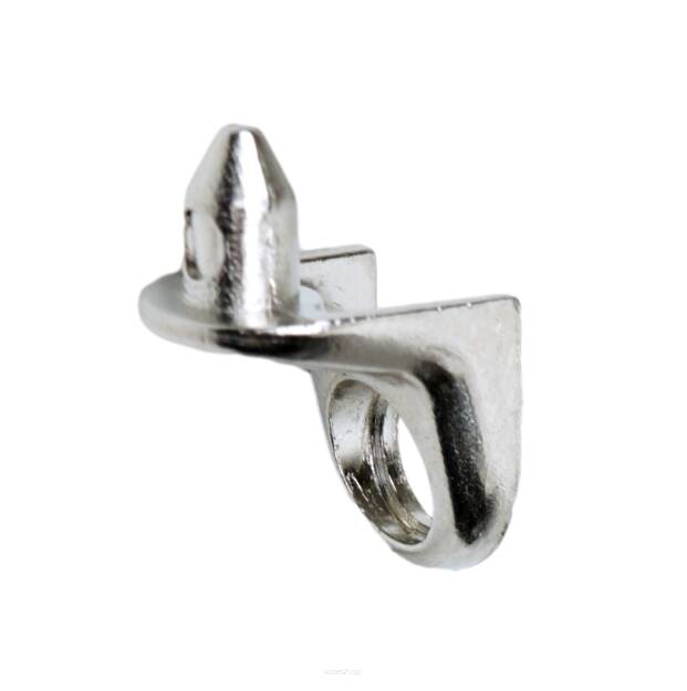 Shelf bracket with pin and hole, zinc, nickel-plated