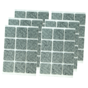 Grey adhesive felt under furniture, felt pads 25 x 25 mm (1008 pcs.)