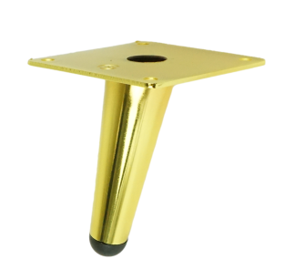 Metal inclined leg cone 10 cm, with mounting plate, gold