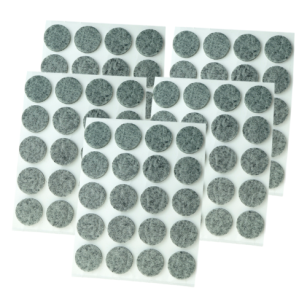 Grey adhesive felt under furniture, felt pads fi 20 mm (100 pcs.)