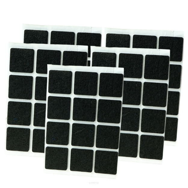 Black adhesive felt under furniture, felt pads 25 x 25 mm (108 pcs.)