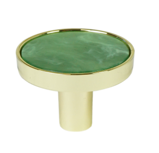 Furniture knob, green PADWA, golden gloss