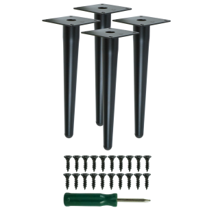 Metal furniture legs 25 cm set with screws
