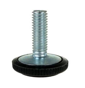 Adjustable foot M10 x 34 mm with round base