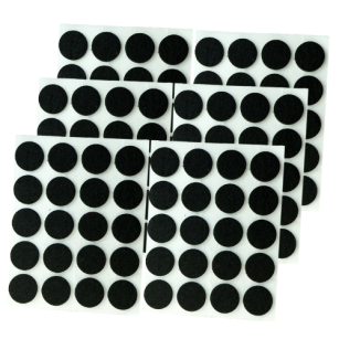 Black adhesive felt under furniture, felt pads fi 20 mm (10.000 pcs.)