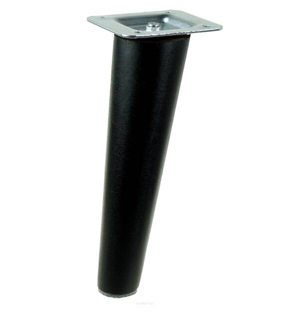 10 Inch, Black varnished inclined beech wooden furniture leg