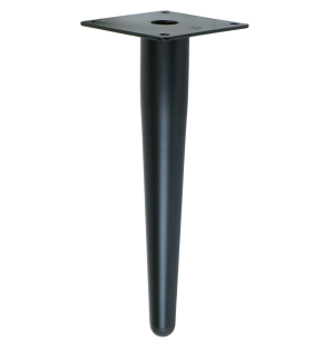 Metal straight leg cone 23 cm with mounting plate, matte black