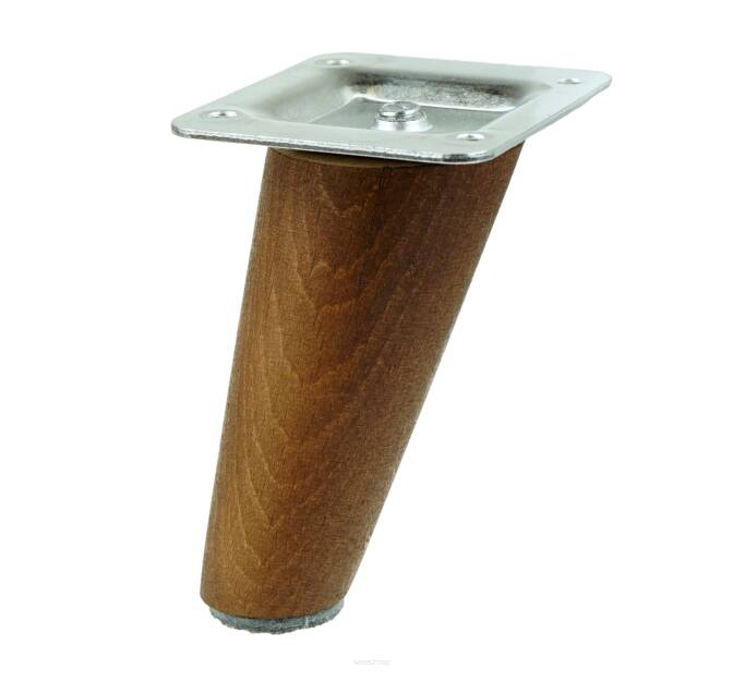 4 Inch, Wallnut varnished inclined beech wooden furniture leg