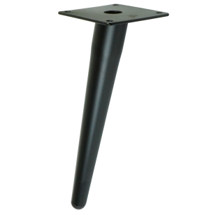 Metal inclined leg cone 25 cm with mounting plate, matte black