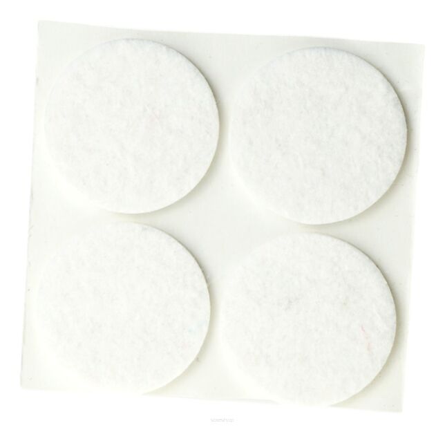 White adhesive felt under furniture, felt pads Ø 30 mm (4 pcs.)