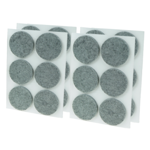 Grey adhesive felt under furniture, felt pads Ø 30 mm (24 pcs.)