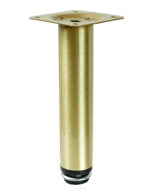 Adjustable steel leg, 15 CM, with mounting plate, brushed brass