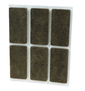 Brown adhesive felt under furniture, felt pads 25 x 50 mm (6 pcs.)