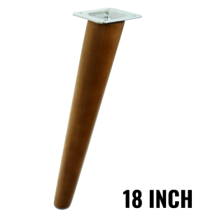18 Inch, Wallnut varnished inclined beech wooden furniture leg