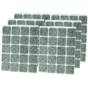 Grey adhesive felt under furniture, felt pads 20 x 20 mm (1000 pcs.)