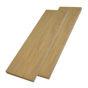 2x Oak-Effect Wall Shelves with Brackets, 650 x 200 x 18 mm