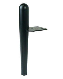 Metal leg with support, 15 CM, with mounting plate, black