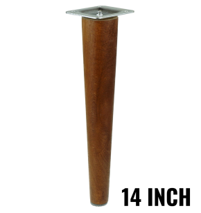 14 inch, Wallnut tapered wooden furniture leg