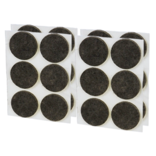 Brown adhesive felt under furniture, felt pads Ø 34 mm (24 pcs.)