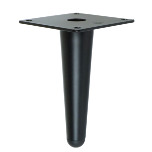 Metal straight leg cone 13 cm with mounting plate, matte black