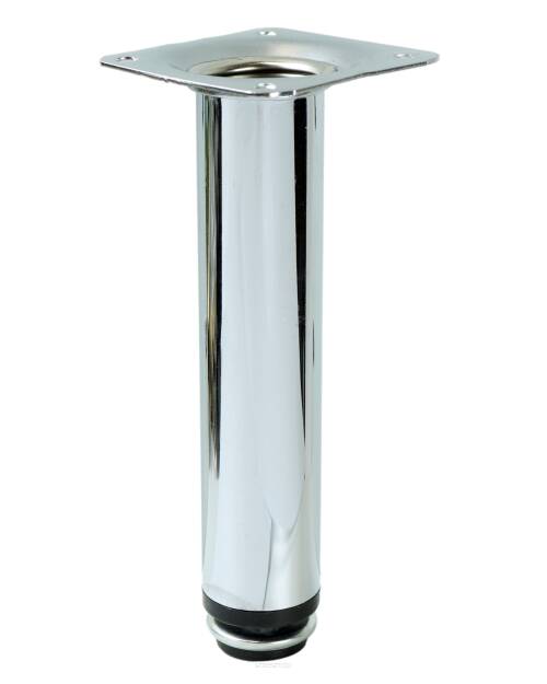 Adjustable steel leg, 15 CM, with mounting plate, chrome