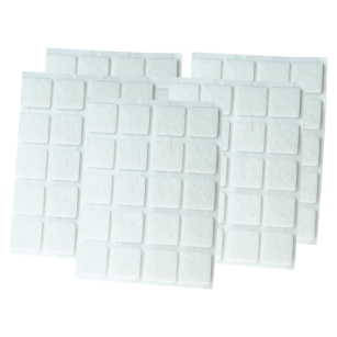 White adhesive felt under furniture, felt pads 20 x 20 mm (100 pcs.)
