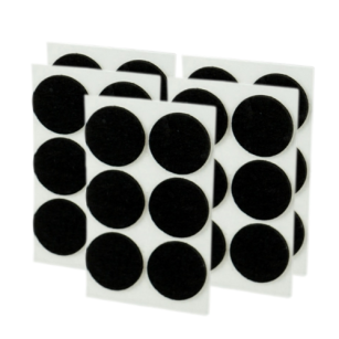 Black adhesive felt under furniture, felt pads Ø 30 mm (102 pcs.)