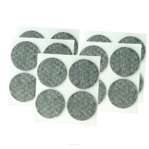 Grey adhesive felt under furniture, felt pads fi 45 (100 pcs.)