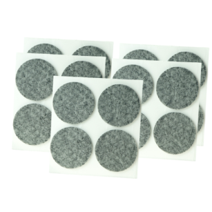 Grey adhesive felt under furniture, felt pads fi 45 (100 pcs.)