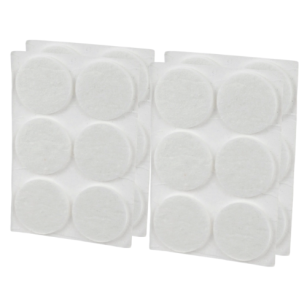 White adhesive felt under furniture, felt pads Ø 34 mm (24 pcs.)