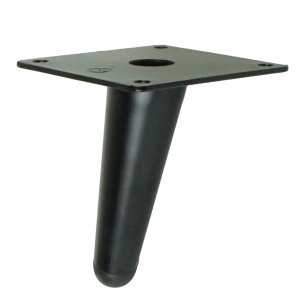 Metal inclined leg cone 10 cm with mounting plate, matte black
