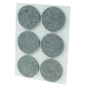 Grey adhesive felt under furniture, felt pads Ø 30 mm (6 pcs.)