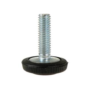 Adjustable foot M6 x 27 mm with round base