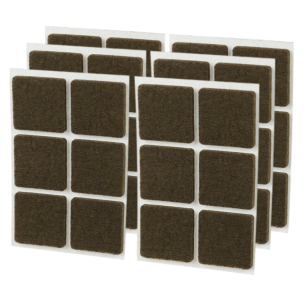 Brown adhesive felt under furniture, felt pads 35 x 35 mm (504 pcs.)