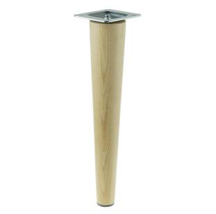 10 Inch, Natural varnished beech wooden furniture leg